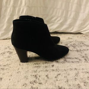 SOLD Black Suede Heeled Booties
